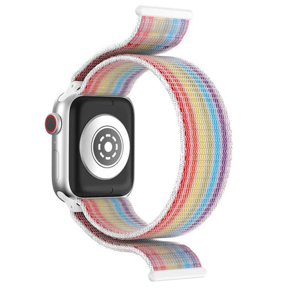 For Apple Watch Series 9 8 7 41mm / 6 5 4 SE (2023) SE (2022) SE 40mm / 3 2 1 38mm Nylon Watch Band Adjustable Magic Tape Strap