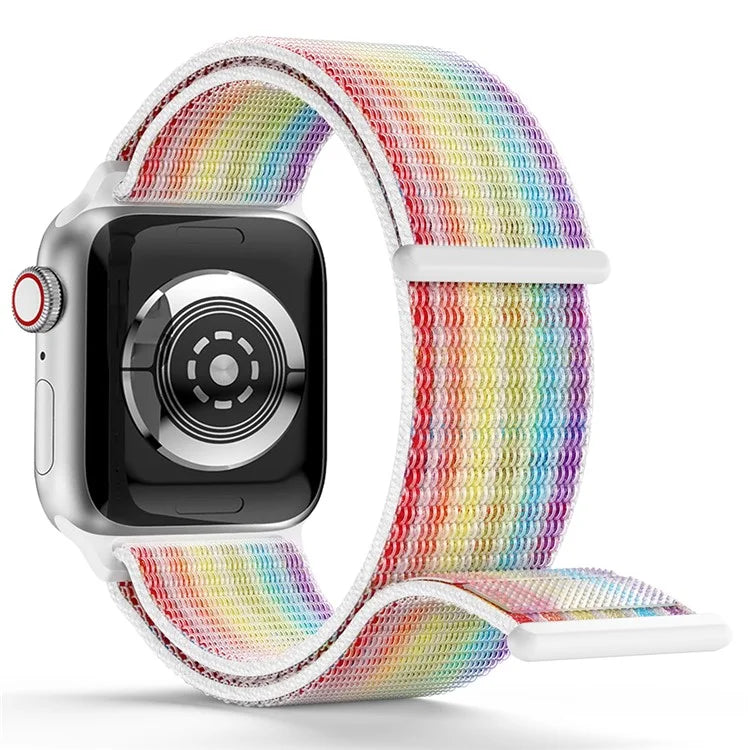 For Apple Watch Series 9 8 7 41mm / 6 5 4 SE (2023) SE (2022) SE 40mm / 3 2 1 38mm Nylon Watch Band Adjustable Magic Tape Strap