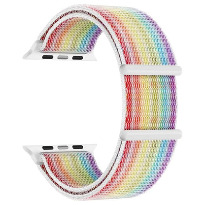 For Apple Watch Series 9 8 7 41mm / 6 5 4 SE (2023) SE (2022) SE 40mm / 3 2 1 38mm Nylon Watch Band Adjustable Magic Tape Strap