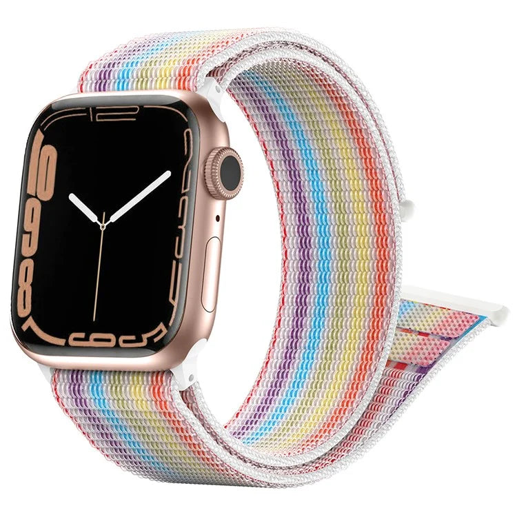 For Apple Watch Series 9 8 7 41mm / 6 5 4 SE (2023) SE (2022) SE 40mm / 3 2 1 38mm Nylon Watch Band Adjustable Magic Tape Strap
