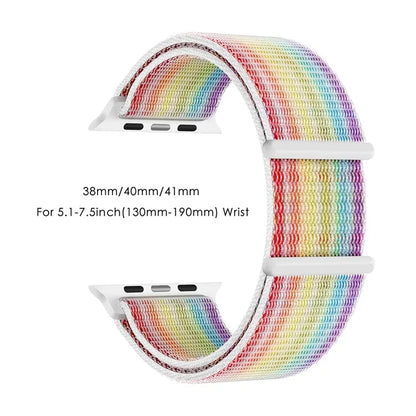 For Apple Watch Series 9 8 7 41mm / 6 5 4 SE (2023) SE (2022) SE 40mm / 3 2 1 38mm Nylon Watch Band Adjustable Magic Tape Strap