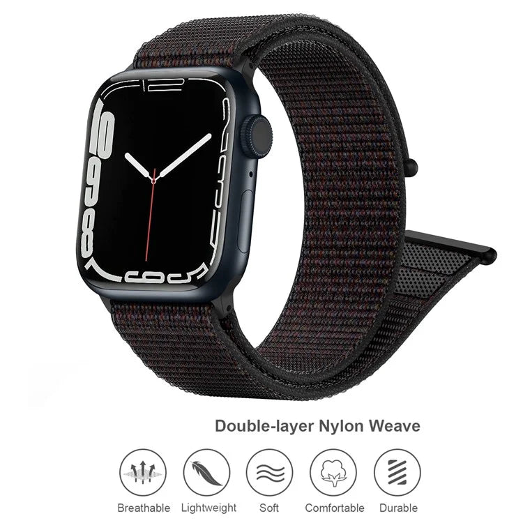 For Apple Watch Ultra 2 Ultra 49mm / Series 9 8 7 45mm / 6 5 4 SE (2022) SE (2023) SE 44mm / 3 2 1 42mm Nylon Watch Band