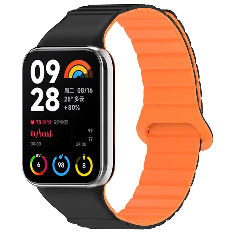 For Xiaomi Redmi Watch 4 / Smart Band 8 Pro Dual Color Watch Strap Magnetic Silicone Wrist Band