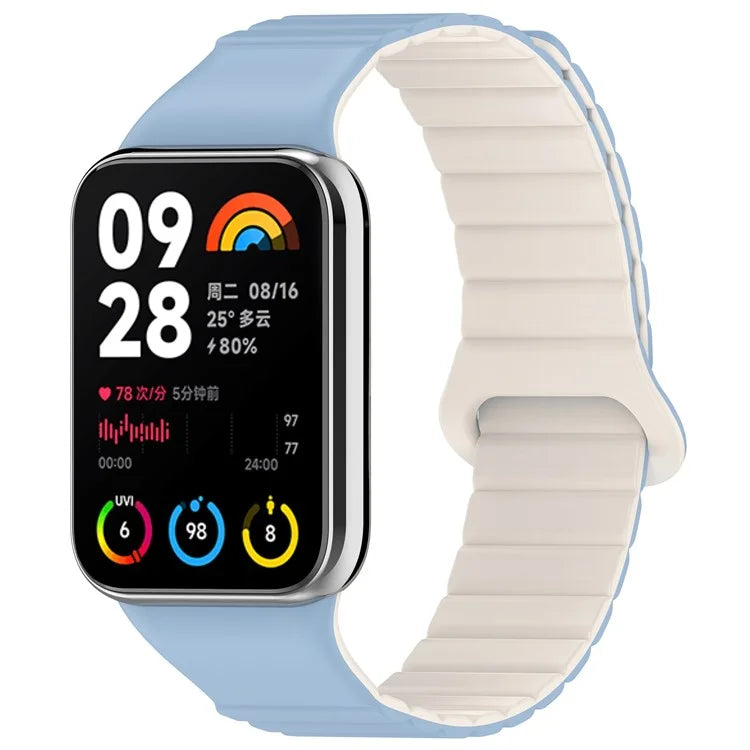 For Xiaomi Redmi Watch 4 / Smart Band 8 Pro Dual Color Watch Strap Magnetic Silicone Wrist Band