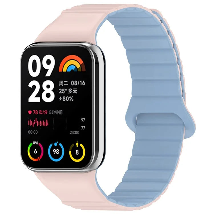 For Xiaomi Redmi Watch 4 / Smart Band 8 Pro Dual Color Watch Strap Magnetic Silicone Wrist Band