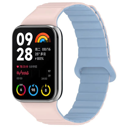 For Xiaomi Redmi Watch 4 / Smart Band 8 Pro Dual Color Watch Strap Magnetic Silicone Wrist Band