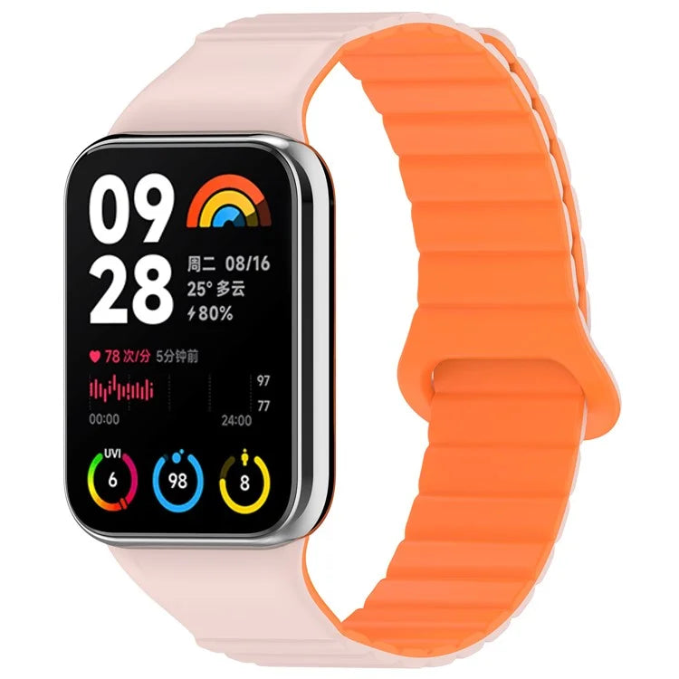 For Xiaomi Redmi Watch 4 / Smart Band 8 Pro Dual Color Watch Strap Magnetic Silicone Wrist Band