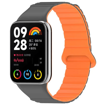 For Xiaomi Redmi Watch 4 / Smart Band 8 Pro Dual Color Watch Strap Magnetic Silicone Wrist Band