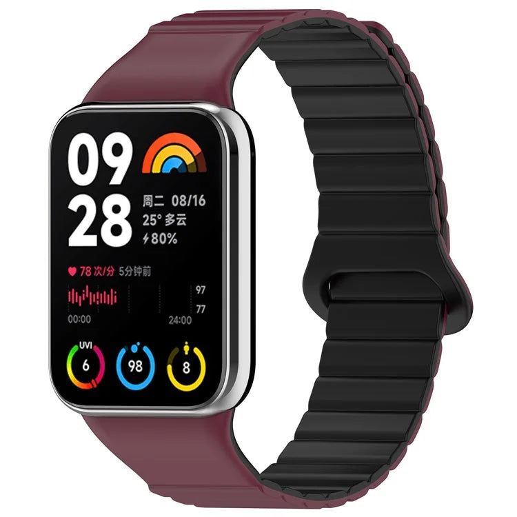 For Xiaomi Redmi Watch 4 / Smart Band 8 Pro Dual Color Watch Strap Magnetic Silicone Wrist Band