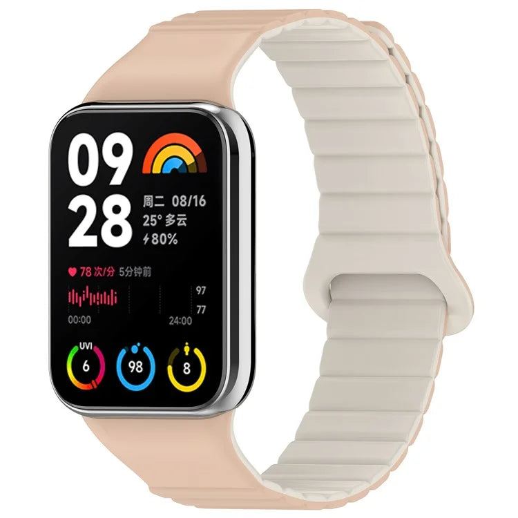 For Xiaomi Redmi Watch 4 / Smart Band 8 Pro Dual Color Watch Strap Magnetic Silicone Wrist Band