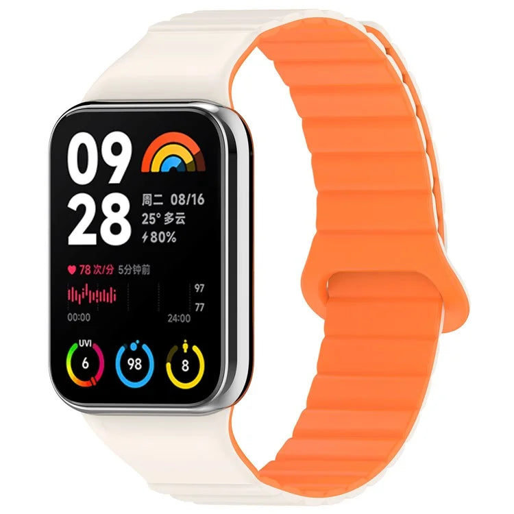 For Xiaomi Redmi Watch 4 / Smart Band 8 Pro Dual Color Watch Strap Magnetic Silicone Wrist Band