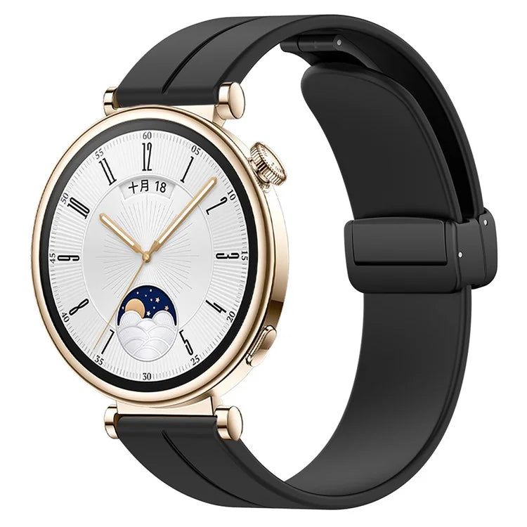 For Huawei / Samsung Universal 22mm Smartwatch Strap Magnetic Folding Buckle Silicone Band