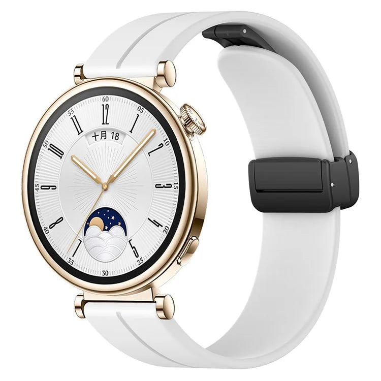 For Huawei / Samsung Universal 22mm Smartwatch Strap Magnetic Folding Buckle Silicone Band