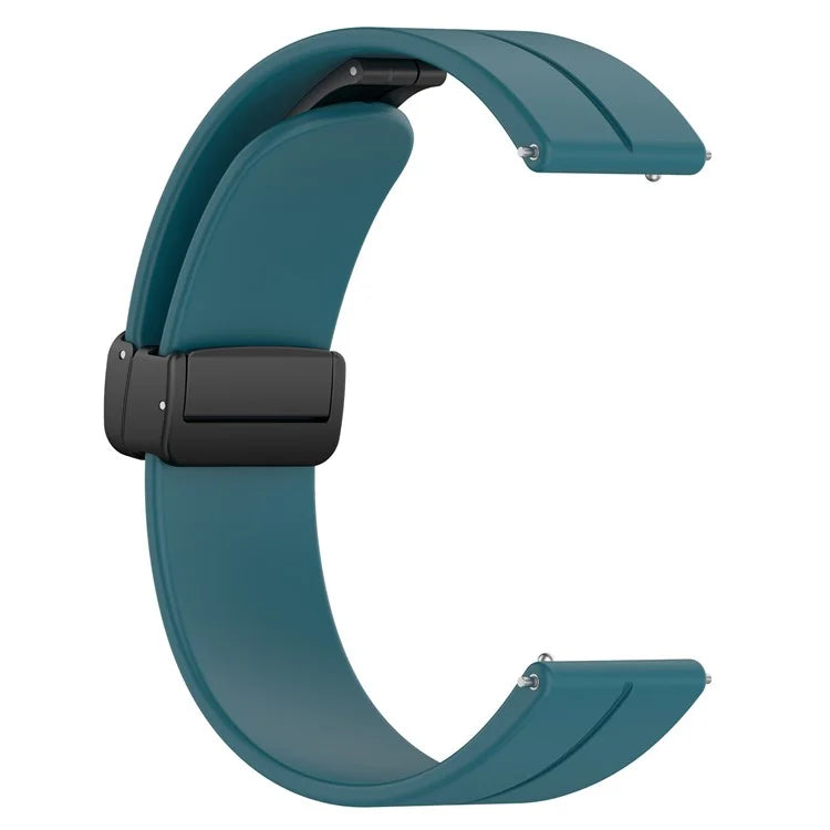 For Huawei / Samsung Universal 22mm Smartwatch Strap Magnetic Folding Buckle Silicone Bandish Green