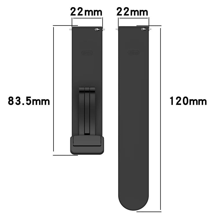 For Huawei / Samsung Universal 22mm Smartwatch Strap Magnetic Folding Buckle Silicone Bandish Green