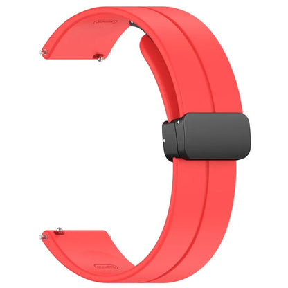 For Huawei / Samsung Universal 22mm Smartwatch Strap Magnetic Folding Buckle Silicone Band