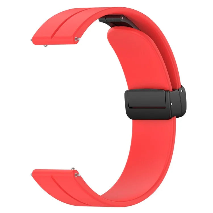 For Huawei / Samsung Universal 22mm Smartwatch Strap Magnetic Folding Buckle Silicone Band