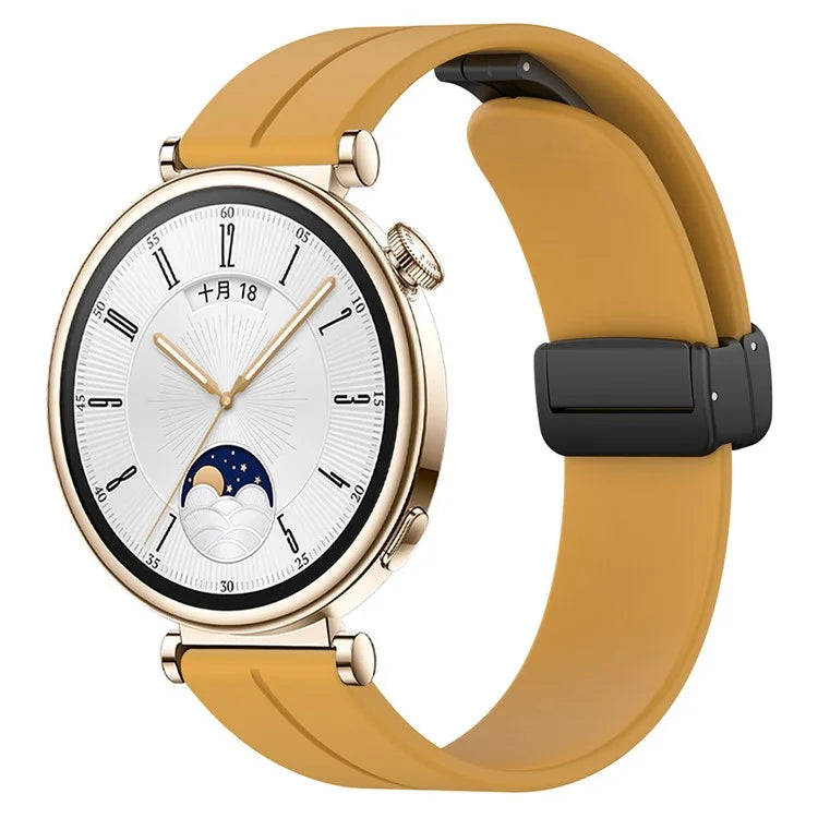For Huawei / Samsung Universal 22mm Smartwatch Strap Magnetic Folding Buckle Silicone Band