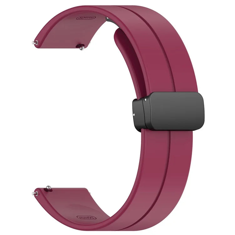 For Huawei / Samsung Universal 22mm Smartwatch Strap Magnetic Folding Buckle Silicone Band