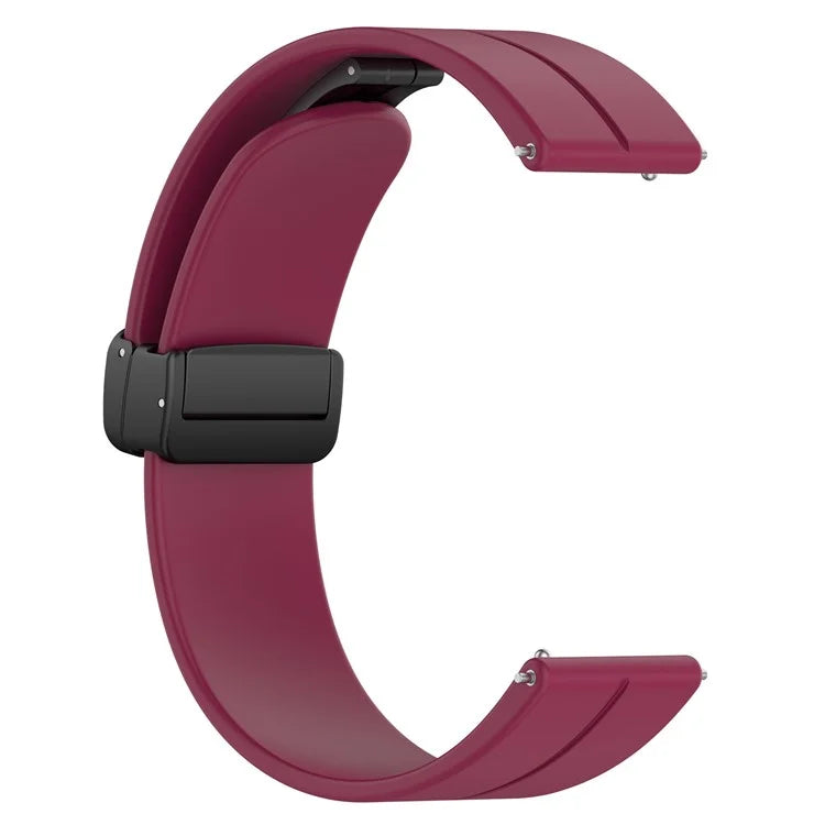 For Huawei / Samsung Universal 22mm Smartwatch Strap Magnetic Folding Buckle Silicone Band
