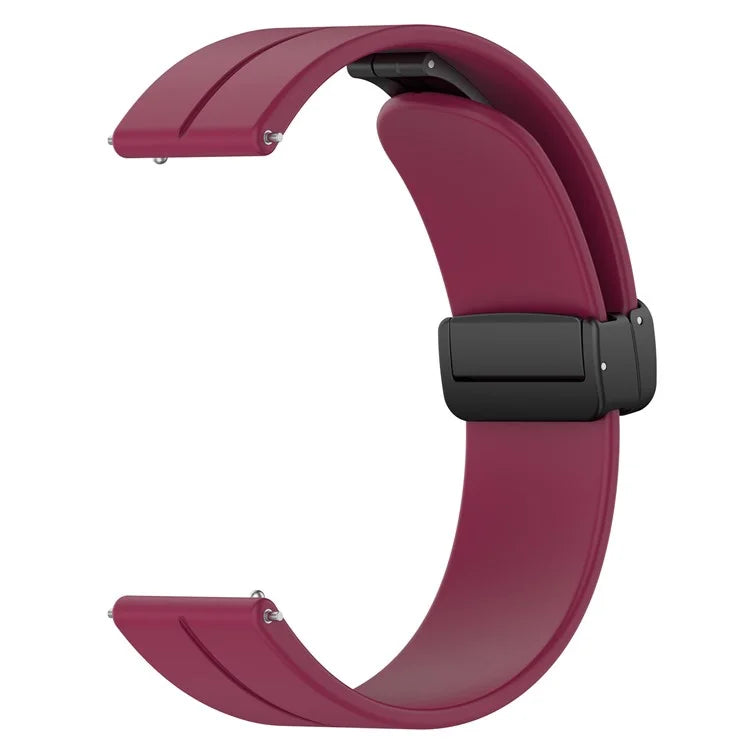 For Huawei / Samsung Universal 22mm Smartwatch Strap Magnetic Folding Buckle Silicone Band