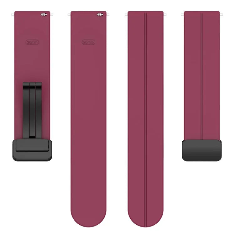 For Huawei / Samsung Universal 22mm Smartwatch Strap Magnetic Folding Buckle Silicone Band