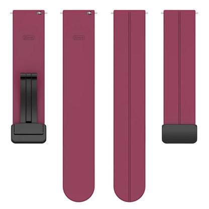 For Huawei / Samsung Universal 22mm Smartwatch Strap Magnetic Folding Buckle Silicone Band