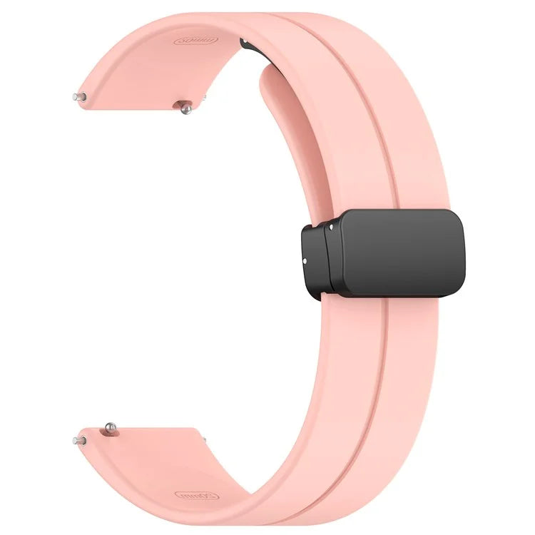 For Huawei / Samsung Universal 22mm Smartwatch Strap Magnetic Folding Buckle Silicone Band