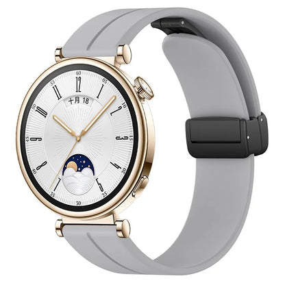 For Huawei / Samsung Universal 22mm Smartwatch Strap Magnetic Folding Buckle Silicone Band
