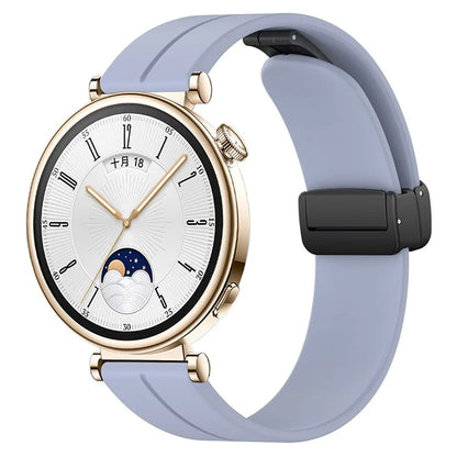 For Huawei / Samsung Universal 22mm Smartwatch Strap Magnetic Folding Buckle Silicone Band
