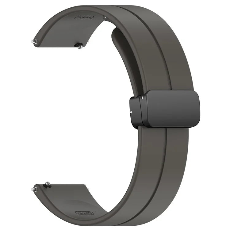 For Huawei / Samsung Universal 22mm Smartwatch Strap Magnetic Folding Buckle Silicone Band