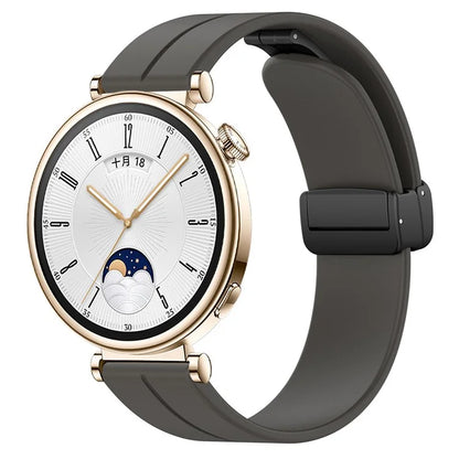 For Huawei / Samsung Universal 22mm Smartwatch Strap Magnetic Folding Buckle Silicone Band