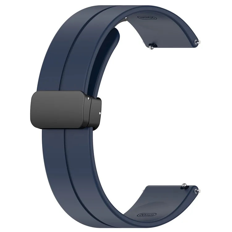 For Huawei / Samsung Universal 22mm Smartwatch Strap Magnetic Folding Buckle Silicone Band