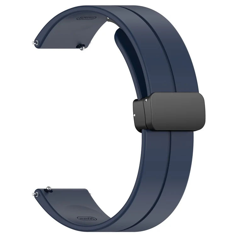 For Huawei / Samsung Universal 22mm Smartwatch Strap Magnetic Folding Buckle Silicone Band