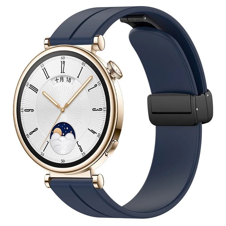 For Huawei / Samsung Universal 22mm Smartwatch Strap Magnetic Folding Buckle Silicone Band