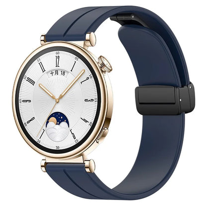 For Huawei / Samsung Universal 22mm Smartwatch Strap Magnetic Folding Buckle Silicone Band