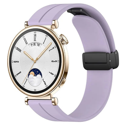 For Huawei / Samsung Universal 22mm Smartwatch Strap Magnetic Folding Buckle Silicone Band