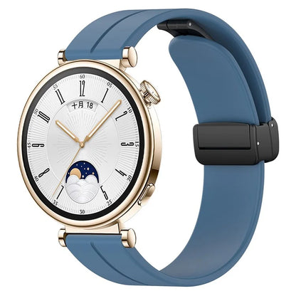 For Huawei Watch GT 4 41mm / Garmin Venu 3S 18mm Watch Band Silicone Watch Strap with Folding Buckle