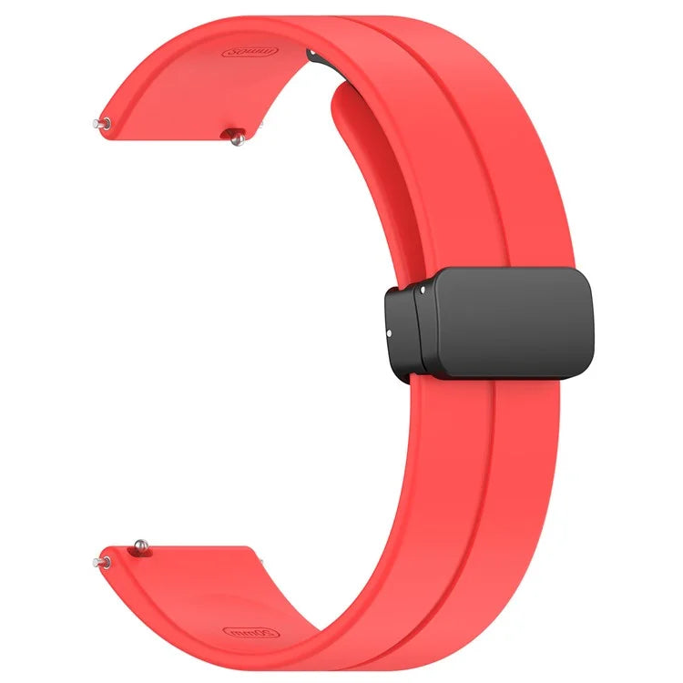 For Huawei Watch GT 4 41mm / Garmin Venu 3S 18mm Watch Band Silicone Watch Strap with Folding Buckle