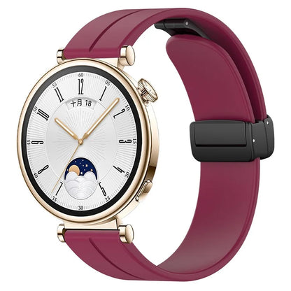 For Huawei Watch GT 4 41mm / Garmin Venu 3S 18mm Watch Band Silicone Watch Strap with Folding Buckle