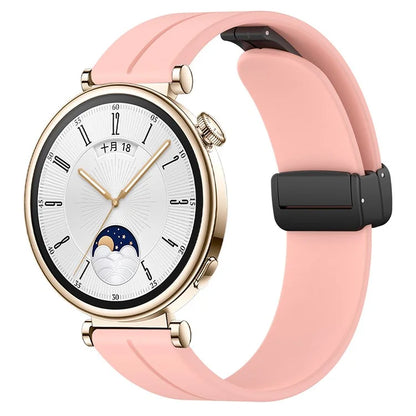 For Huawei Watch GT 4 41mm / Garmin Venu 3S 18mm Watch Band Silicone Watch Strap with Folding Buckle