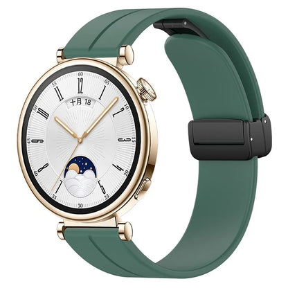 For Huawei Watch GT 4 41mm / Garmin Venu 3S 18mm Watch Band Silicone Watch Strap with Folding Buckle