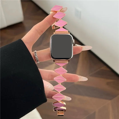 For Apple Watch Series 9 8 7 41mm / 6 5 4 SE (2022) SE (2023) SE 40mm / 3 2 1 38mm Watch Band Zinc Alloy Epoxy Strap