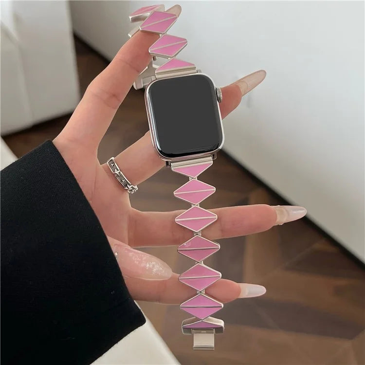 For Apple Watch Series 9 8 7 41mm / 6 5 4 SE (2022) SE (2023) SE 40mm / 3 2 1 38mm Watch Band Zinc Alloy Epoxy Strap