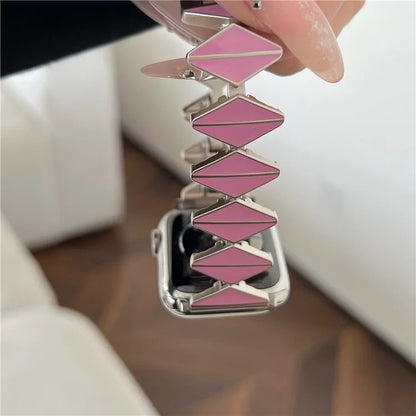 For Apple Watch Series 9 8 7 41mm / 6 5 4 SE (2022) SE (2023) SE 40mm / 3 2 1 38mm Watch Band Zinc Alloy Epoxy Strap