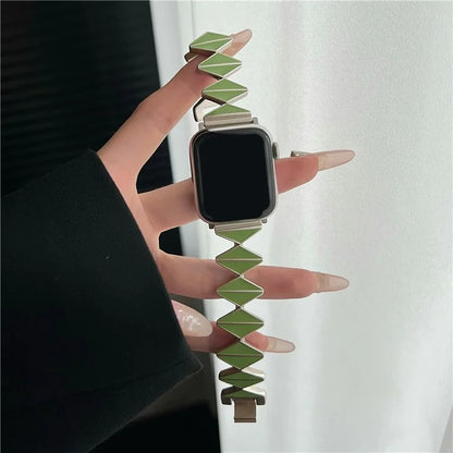 For Apple Watch Series 9 8 7 41mm / 6 5 4 SE (2022) SE (2023) SE 40mm / 3 2 1 38mm Watch Band Zinc Alloy Epoxy Strap