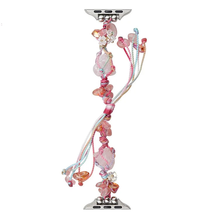 Drawstring Strap for Apple Watch Ultra 2 Ultra 49mm / 9 8 7 45mm / 6 5 4 SE (2023) SE (2022) SE 44mm / 3 2 1 42mm Color Stone Rope Band