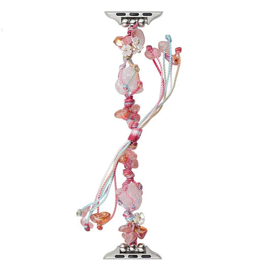 Drawstring Strap for Apple Watch Ultra 2 Ultra 49mm / 9 8 7 45mm / 6 5 4 SE (2023) SE (2022) SE 44mm / 3 2 1 42mm Color Stone Rope Band