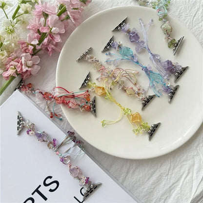 Drawstring Strap for Apple Watch Ultra 2 Ultra 49mm / 9 8 7 45mm / 6 5 4 SE (2023) SE (2022) SE 44mm / 3 2 1 42mm Color Stone Rope Band