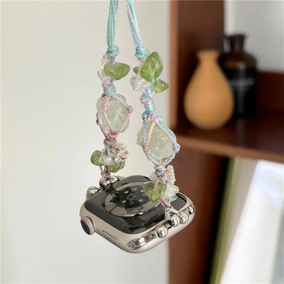 Drawstring Strap for Apple Watch Ultra 2 Ultra 49mm / 9 8 7 45mm / 6 5 4 SE (2023) SE (2022) SE 44mm / 3 2 1 42mm Color Stone Rope Band